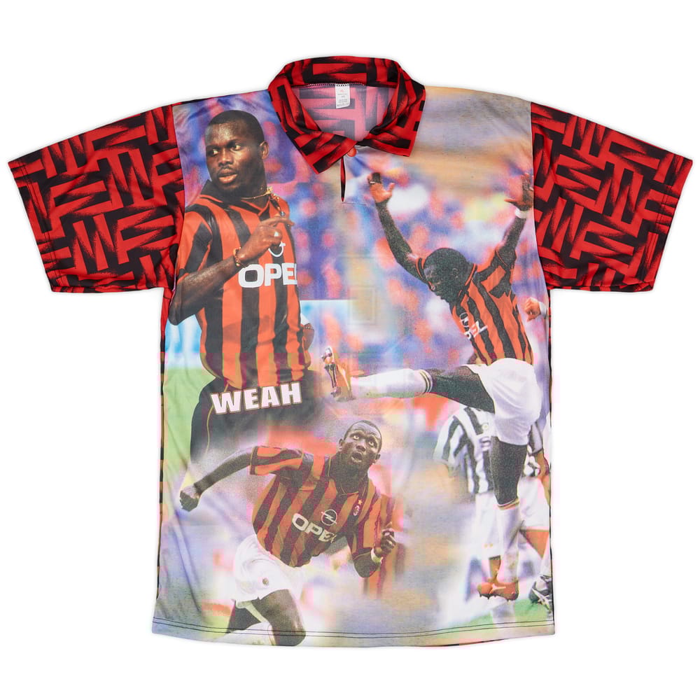 1996-97 AC Milan Graphic Shirt Weah #9 - 8/10 - (XL)