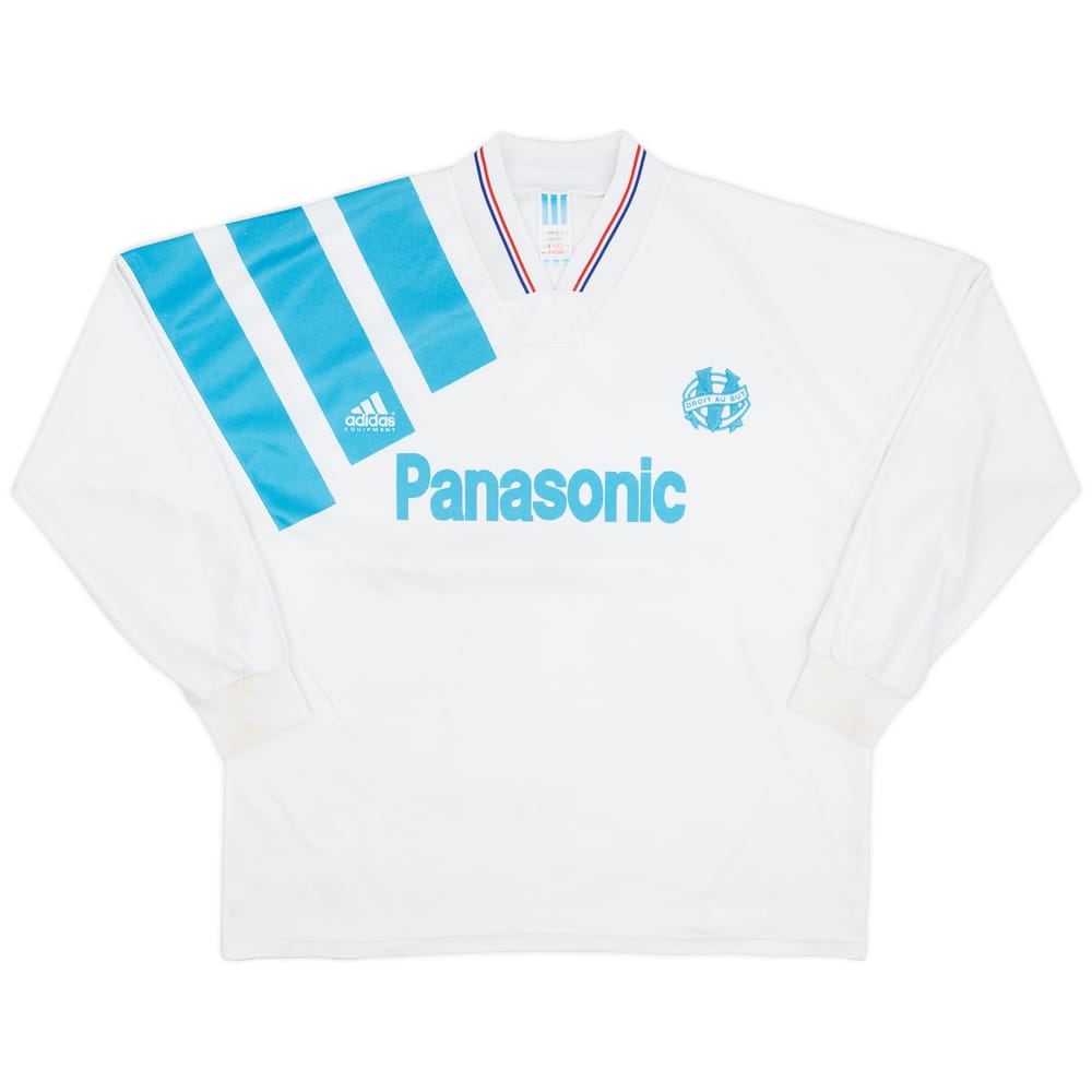 1991-92 Olympique Marseille Home L/S Shirt - 9/10 - (M/L)