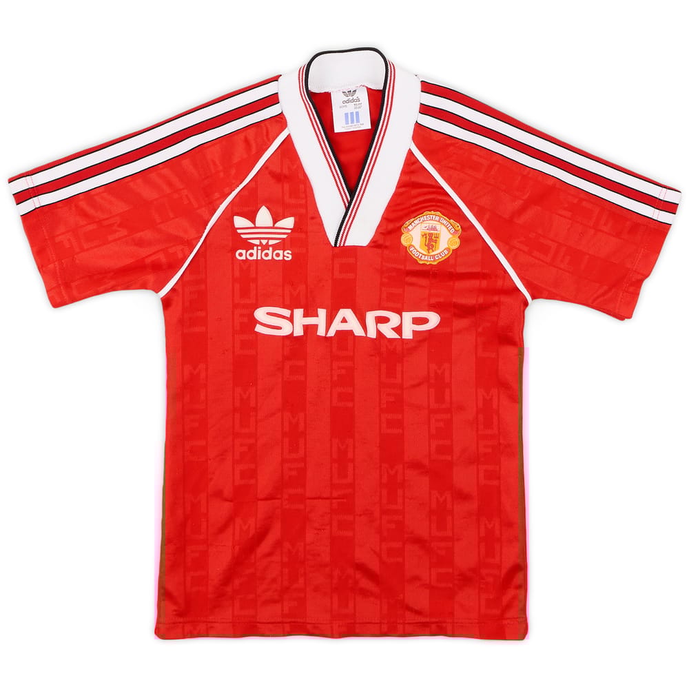 1988-90 Manchester United Home Shirt - 8/10 - (S.Boys)