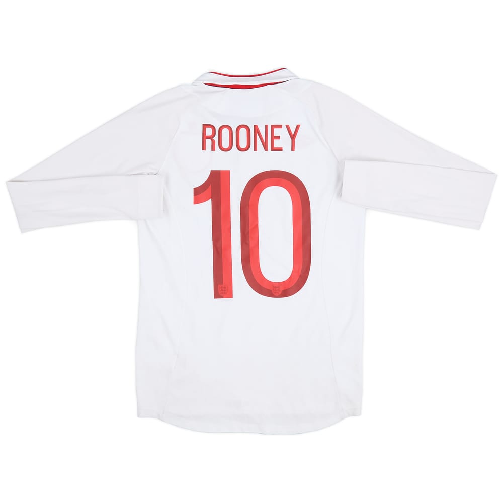2012-13 England Home L/S Shirt Rooney #10 - 8/10 - (XL.Boys)