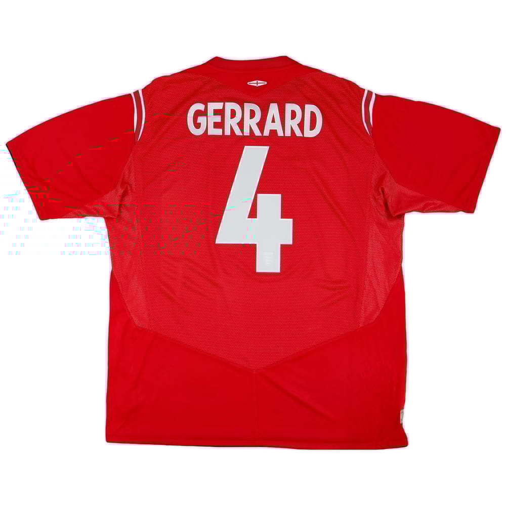 2004-06 England Away Shirt Gerrard #4 - 6/10 - (XL)