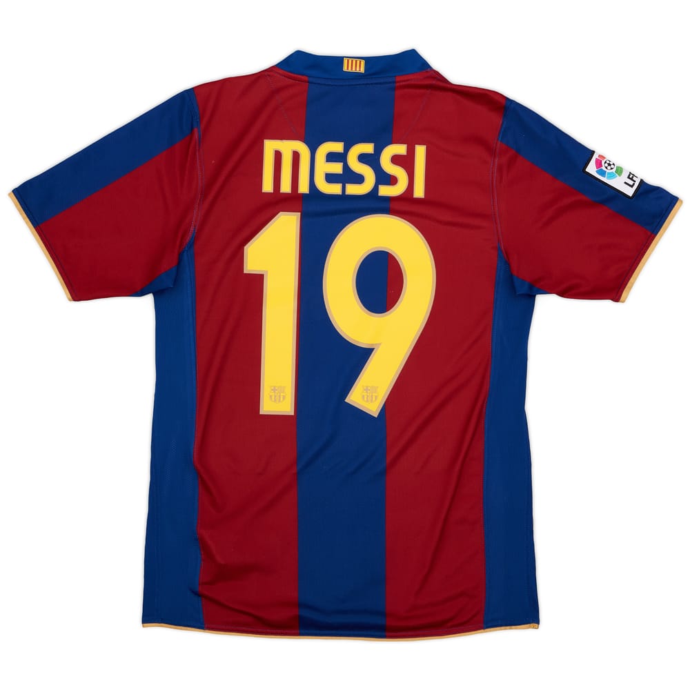 2007-08 Barcelona Home Shirt Messi #19 - 8/10 - (S)