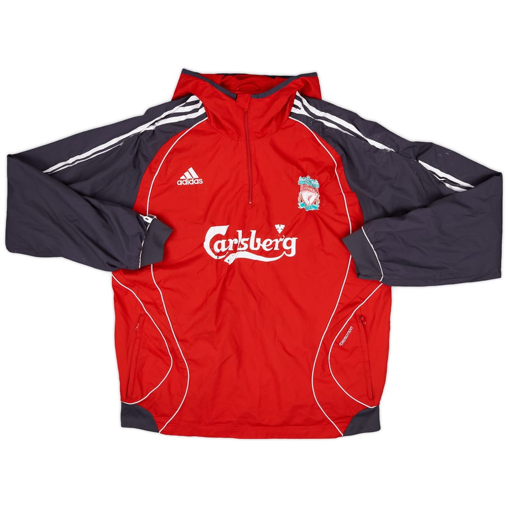 2006-07 Liverpool adidas Hooded 1/4 Zip Rain Jacket - 4/10 - (S)
