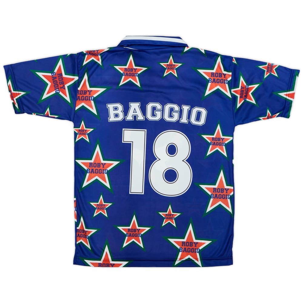 1996 Italy Graphic Shirt Baggio #18 - 9/10 - (L/XL)