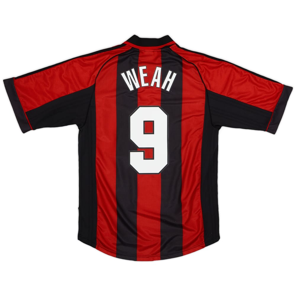 1998-00 AC Milan Home Shirt Weah #9 - 8/10 - (M)