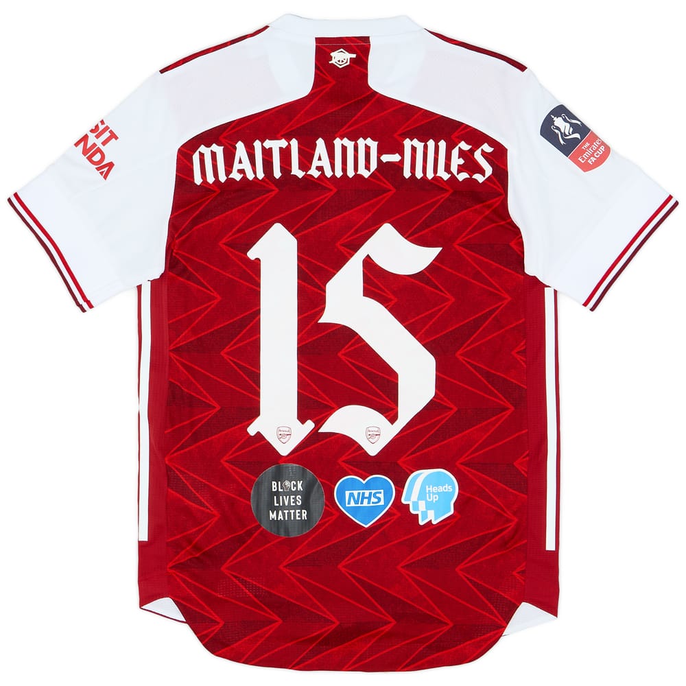 2020 Arsenal Match Issue FA Cup Final Home Shirt Maitland-Niles #15