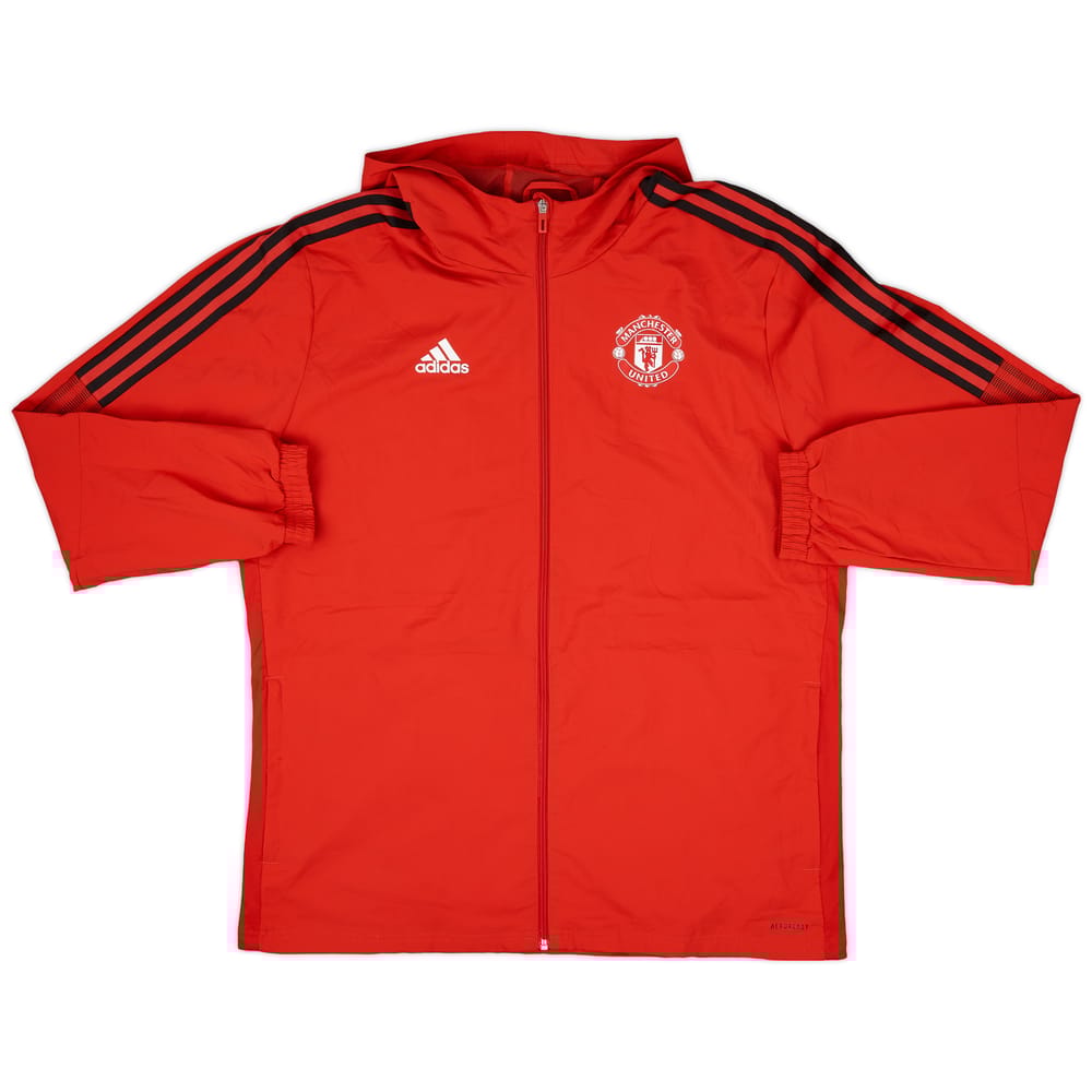 2021-22 Manchester United adidas Hooded Track Jacket - 8/10 - (XL)