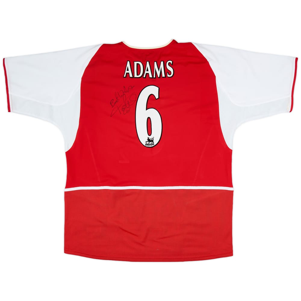 2002-03 Arsenal Signed Home Shirt Adams #6