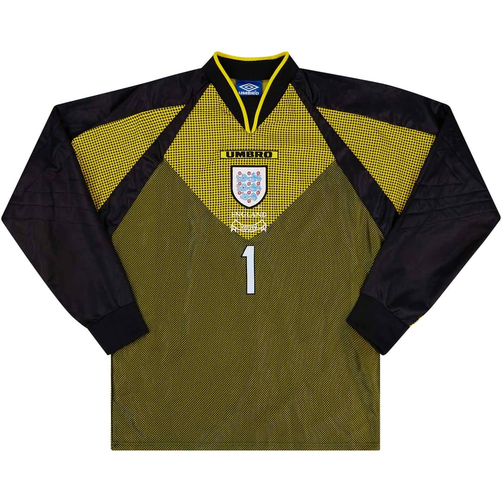 1998-99 England U-18 Match Issue GK Shirt #1 (Evans)