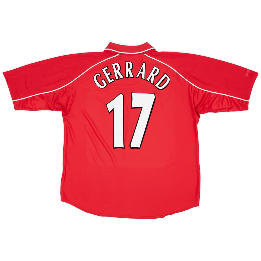2000-02 Liverpool Home Shirt Gerrard #17 - 7/10 - (XL)