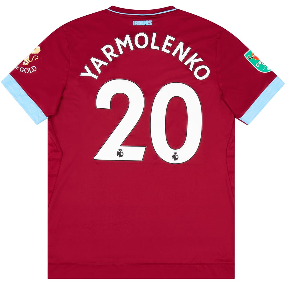 2018-19 West Ham United Match Issue Carabao Cup Home Shirt Yarmolenko #20