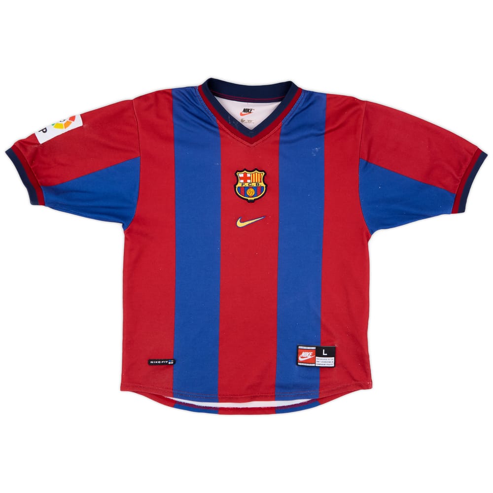 1998-00 Barcelona Home Shirt - 7/10 - (L.Boys)