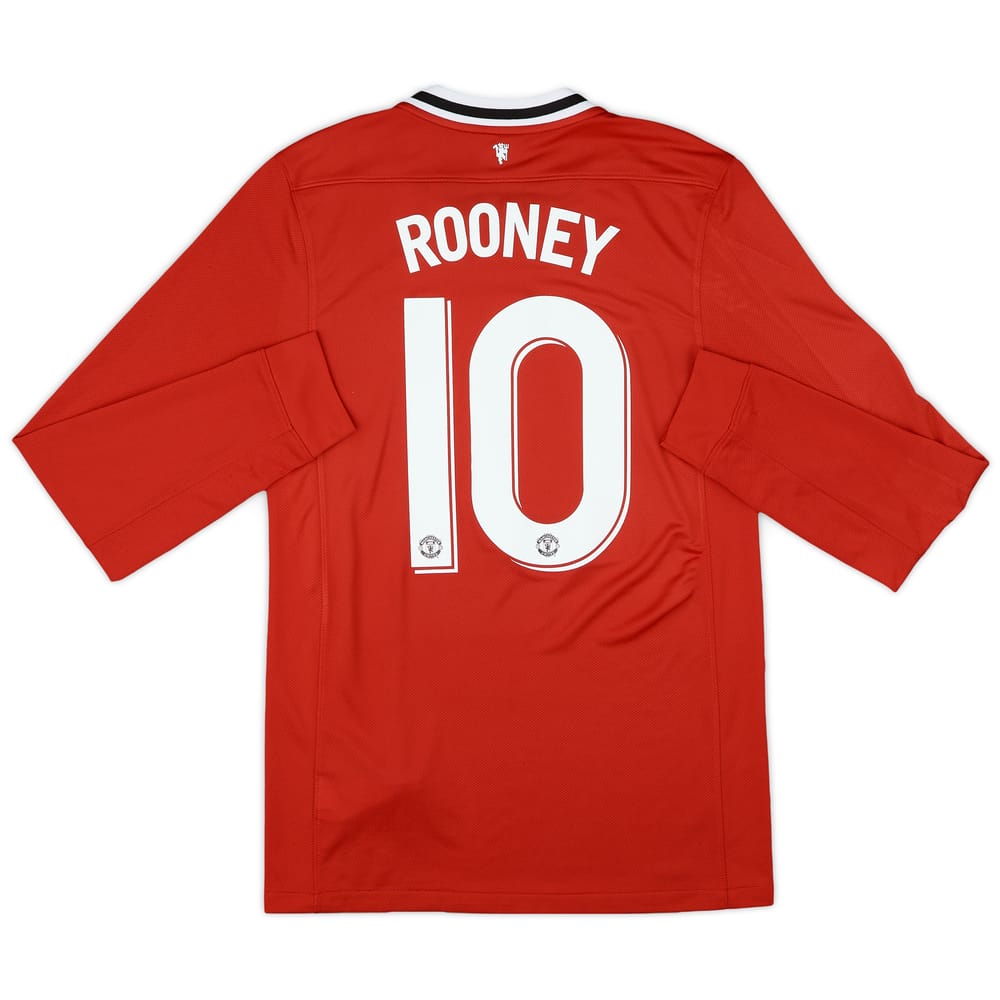 2011-12 Manchester United Home L/S Shirt Rooney #10 - 9/10 - (S)