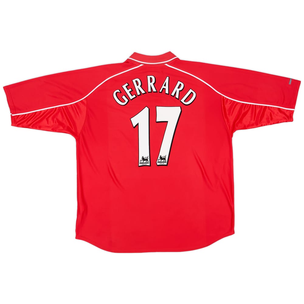 2000-02 Liverpool Home Shirt Gerrard #17 - 9/10 - (3XL)