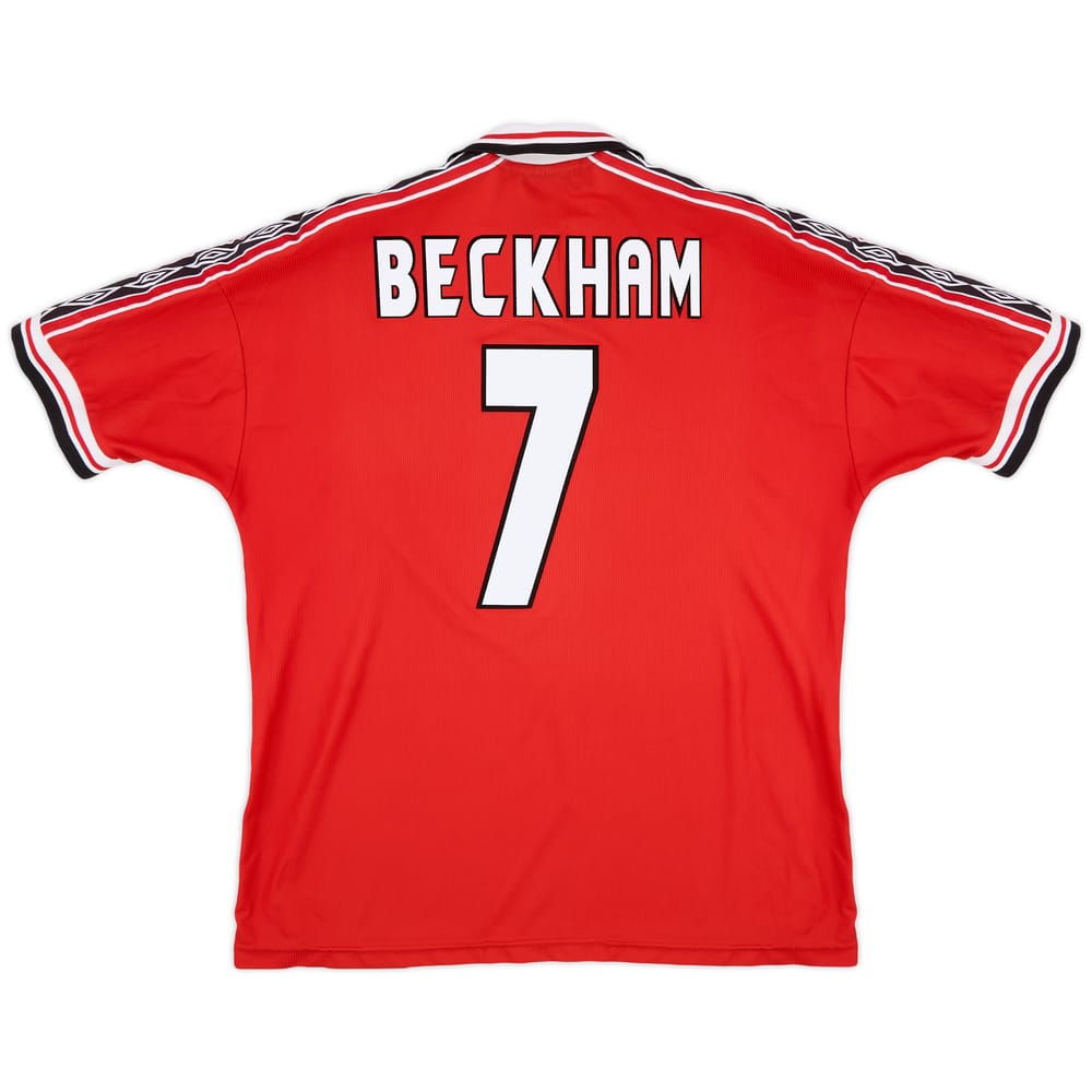 1998-00 Manchester United Home Shirt Beckham #7 - 7/10 - (XL)