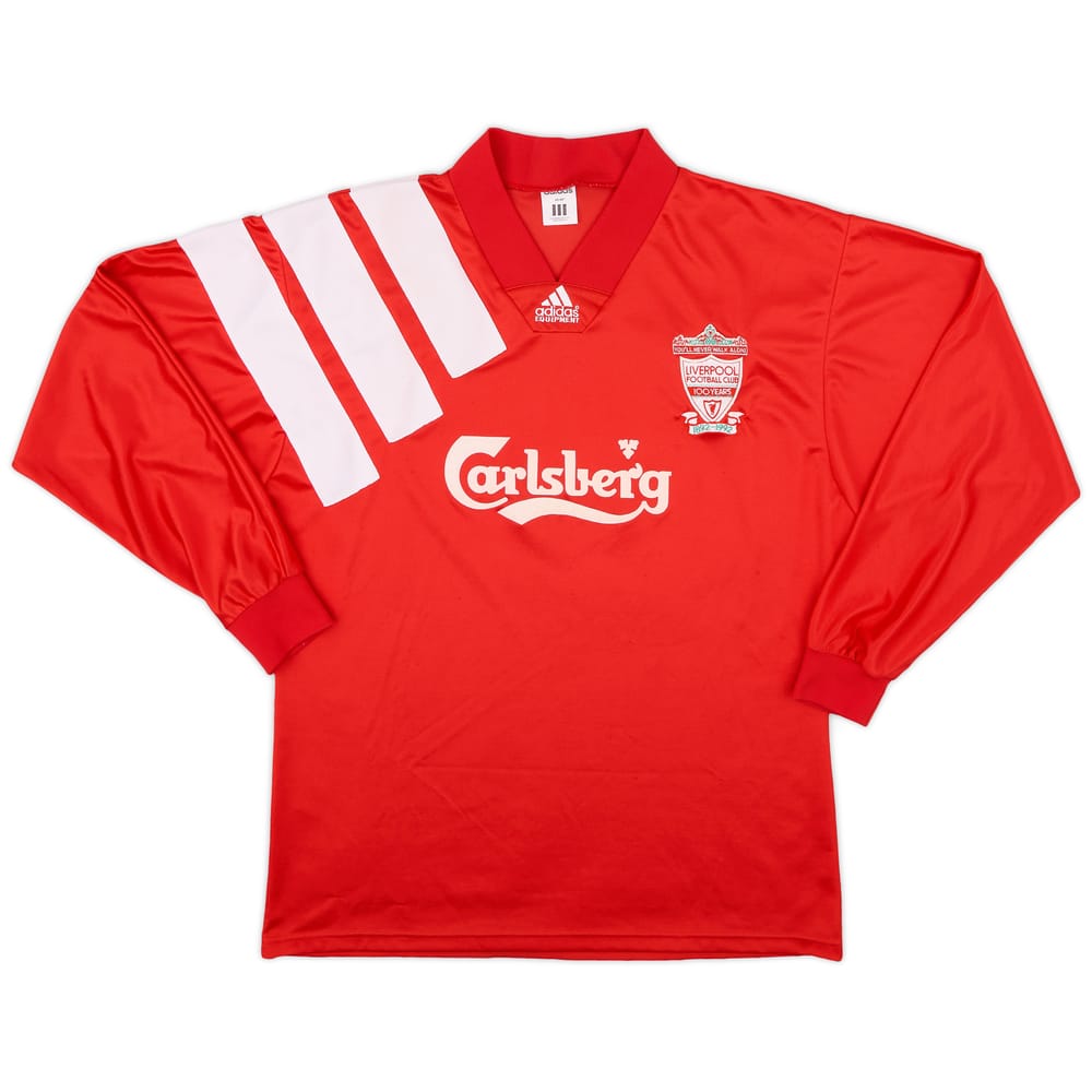 1992-93 Liverpool Player Issue Centenary Home L/S Shirt - 9/10 - (L/XL)