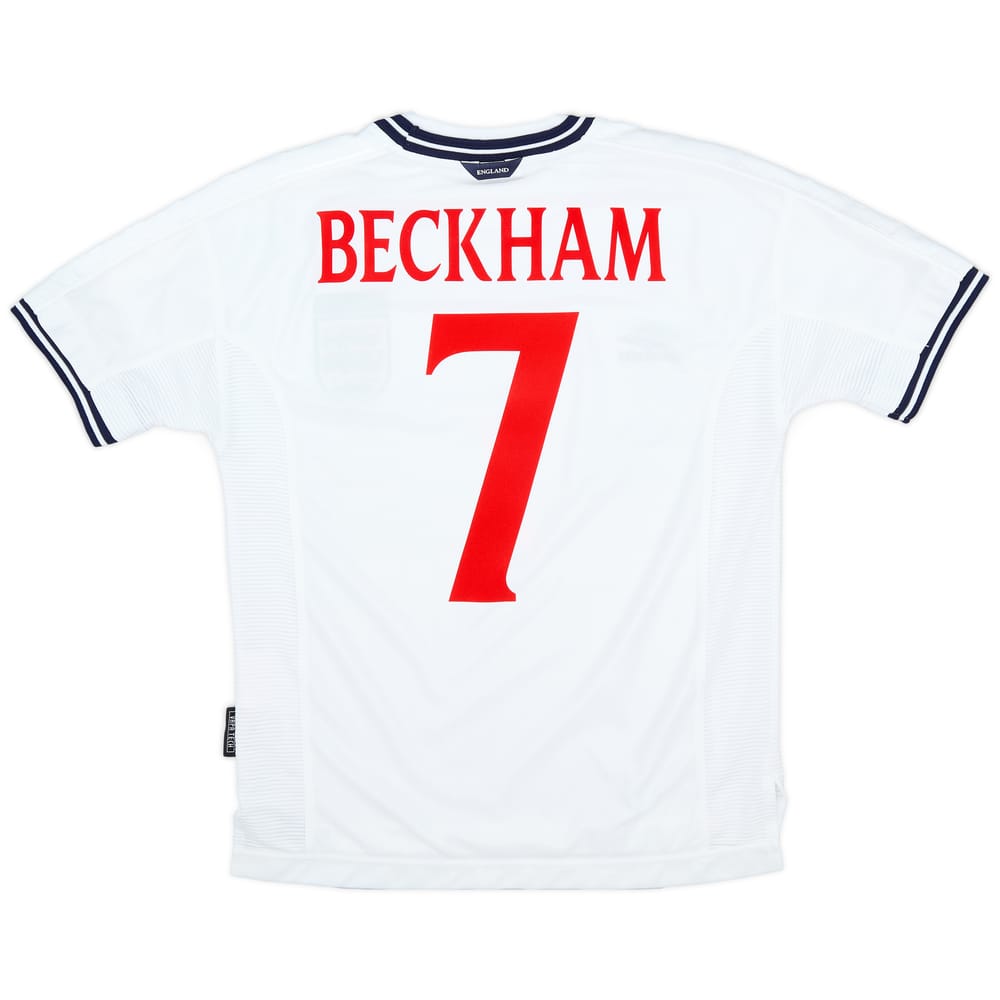 1999-01 England Home Shirt Beckham #7 - 8/10 - (Y)