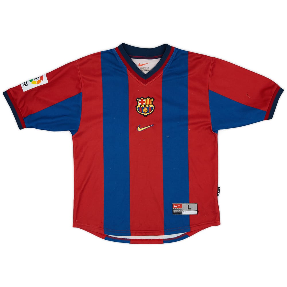 1998-00 Barcelona Home Shirt - 7/10 - (L.Boys)