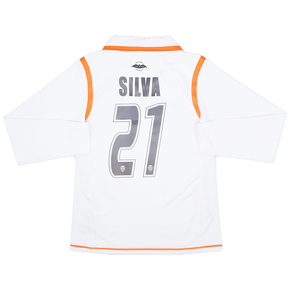 2007-08 Valencia Home L/S Shirt Silva #21 - 7/10 - (S)