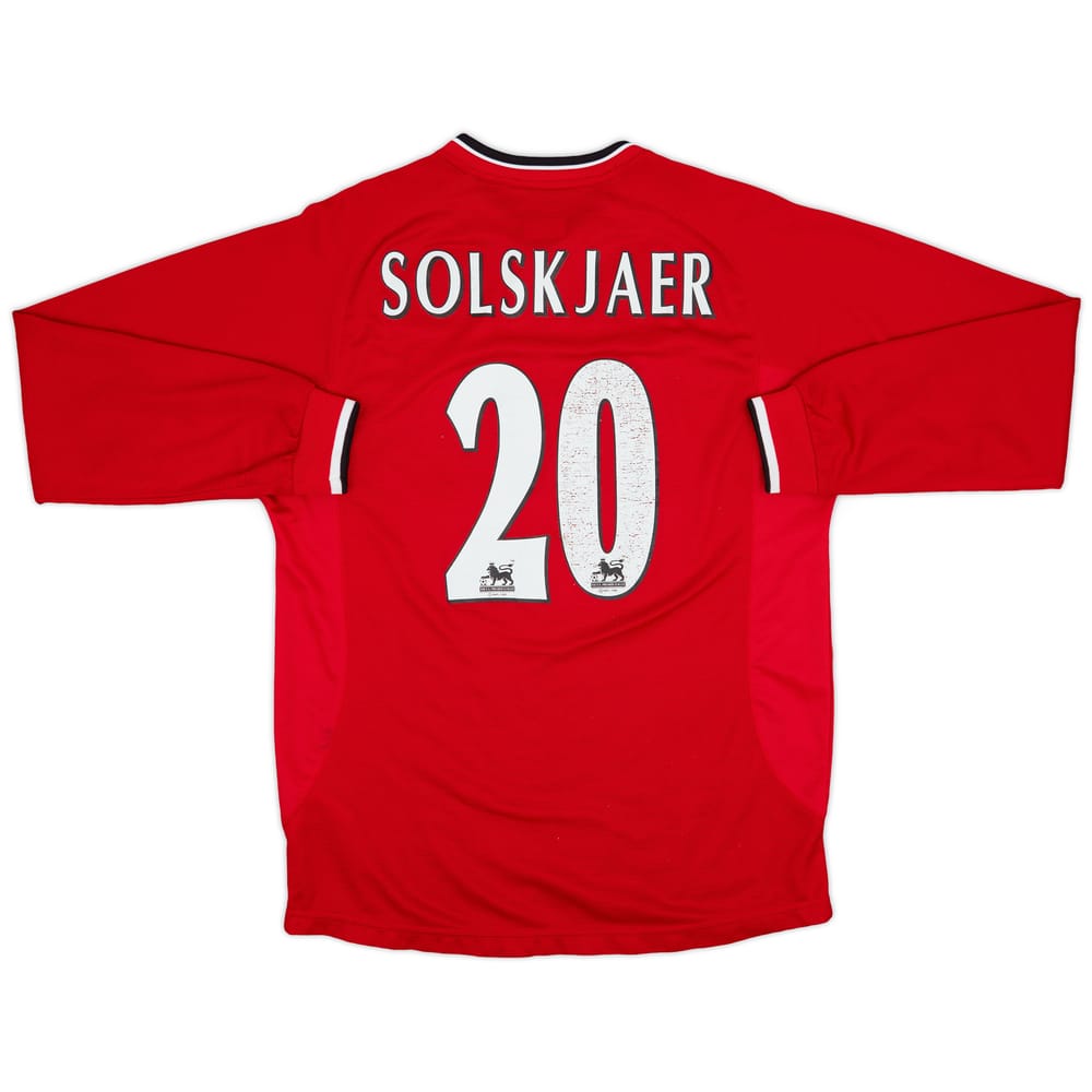 2000-02 Manchester United Home L/S Shirt Solskjaer #20 - 6/10 - (M)