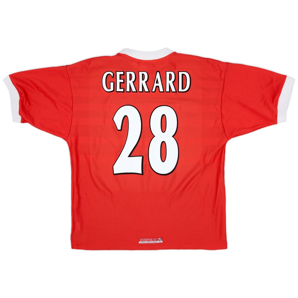 1998-00 Liverpool Home Shirt Gerrard #28 - 8/10 - (L)
