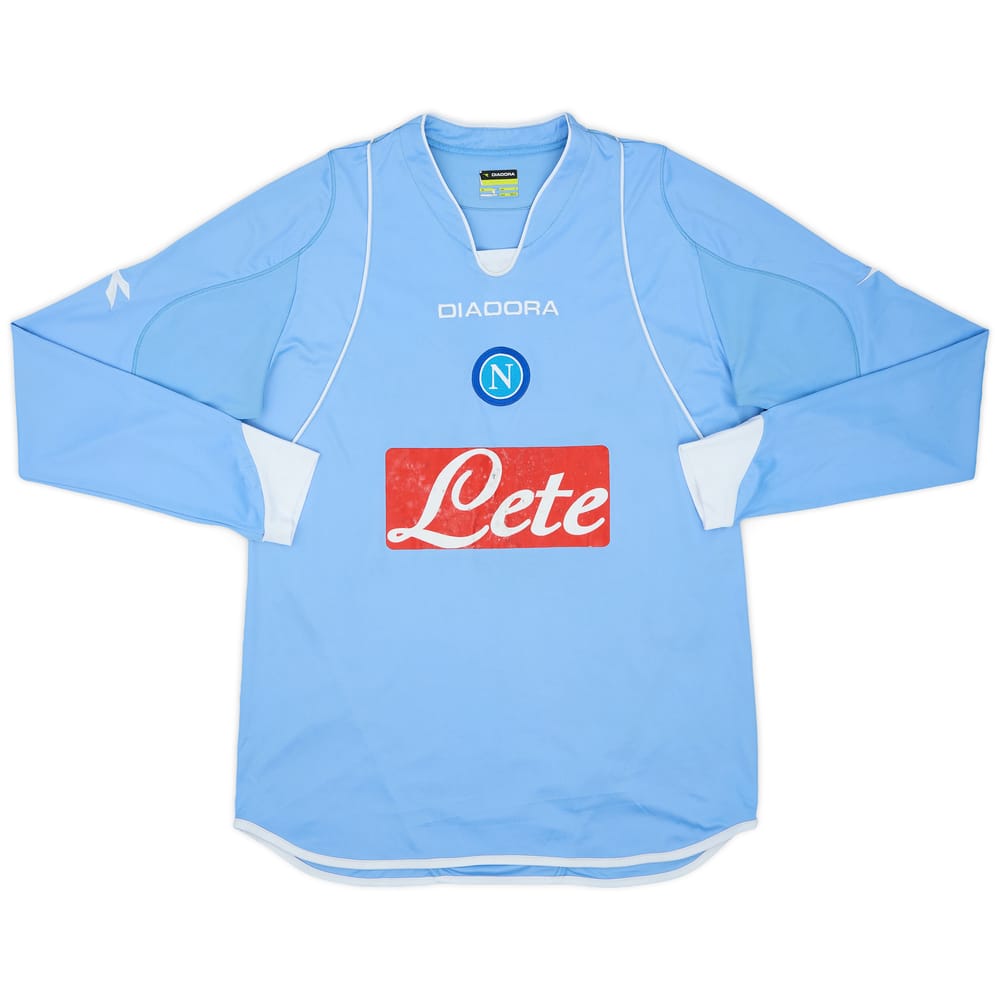 2007-08 Napoli Home L/S Shirt - 6/10 - (L)