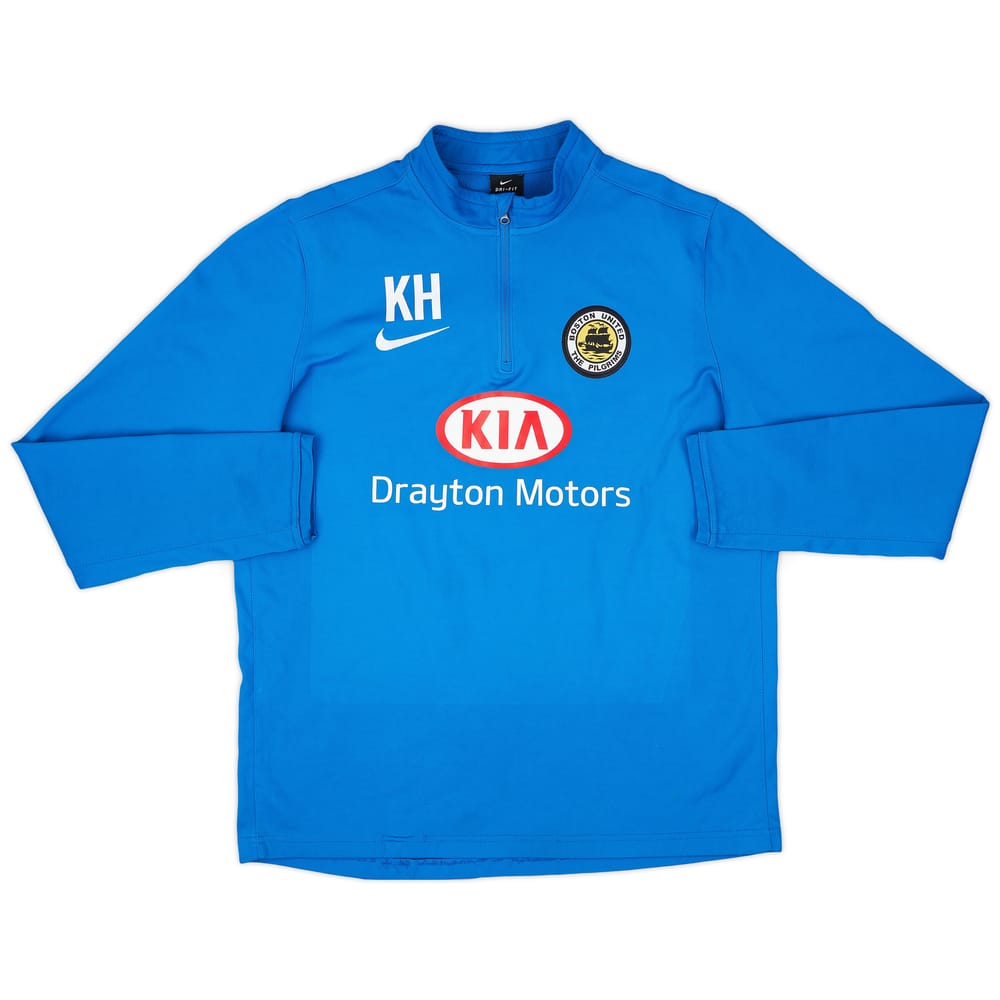 2016-17 Boston United Staff Issue Nike 1/4 Zip Drill Top KH - 8/10 - (L)