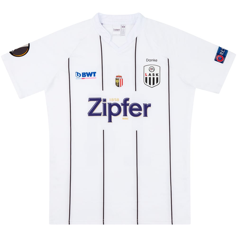 2019-20 LASK Linz Match Issue Europa League &#039;Danke&#039; Home Shirt Balic #14 (v Manchester United)
