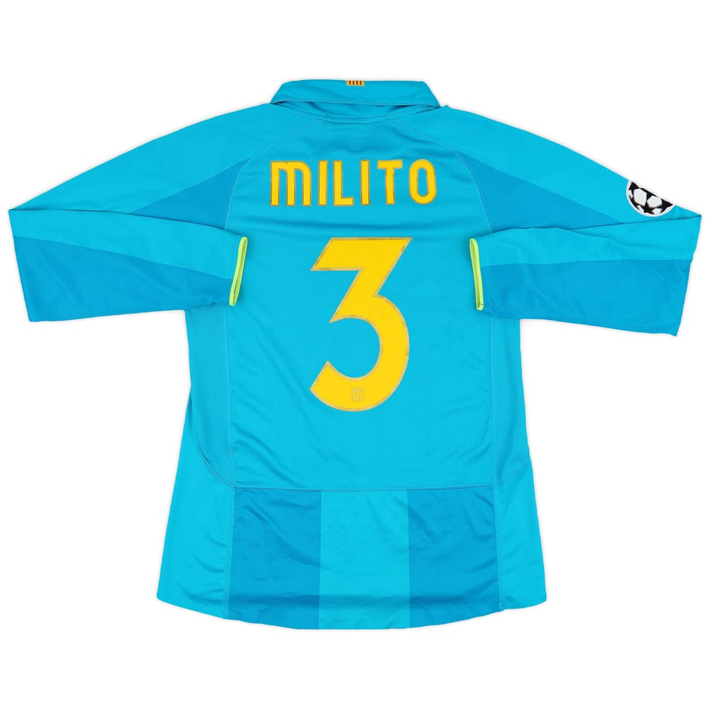 2007-08 Barcelona Match Issue Champions League Away Shirt Milito #3