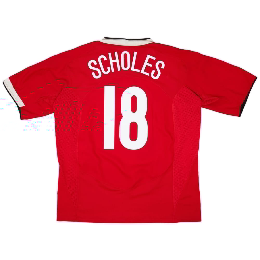 2004-06 Manchester United Home Shirt Scholes #18 - 8/10 - (XL)