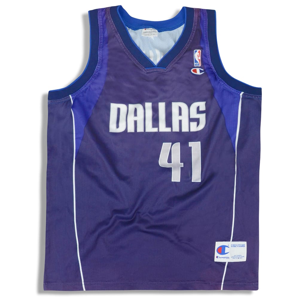 2001-10 Dallas Mavericks Nowitzki #41 Champion Jersey (Away) XXL