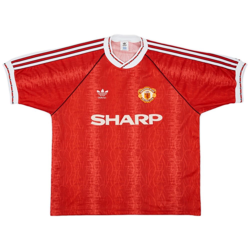 1990-92 Manchester United Home Shirt - 5/10 - (L/XL)