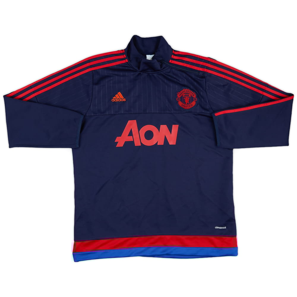 2015-16 Manchester United adidas 1/4 Zip Training Top - 8/10 - (XL)