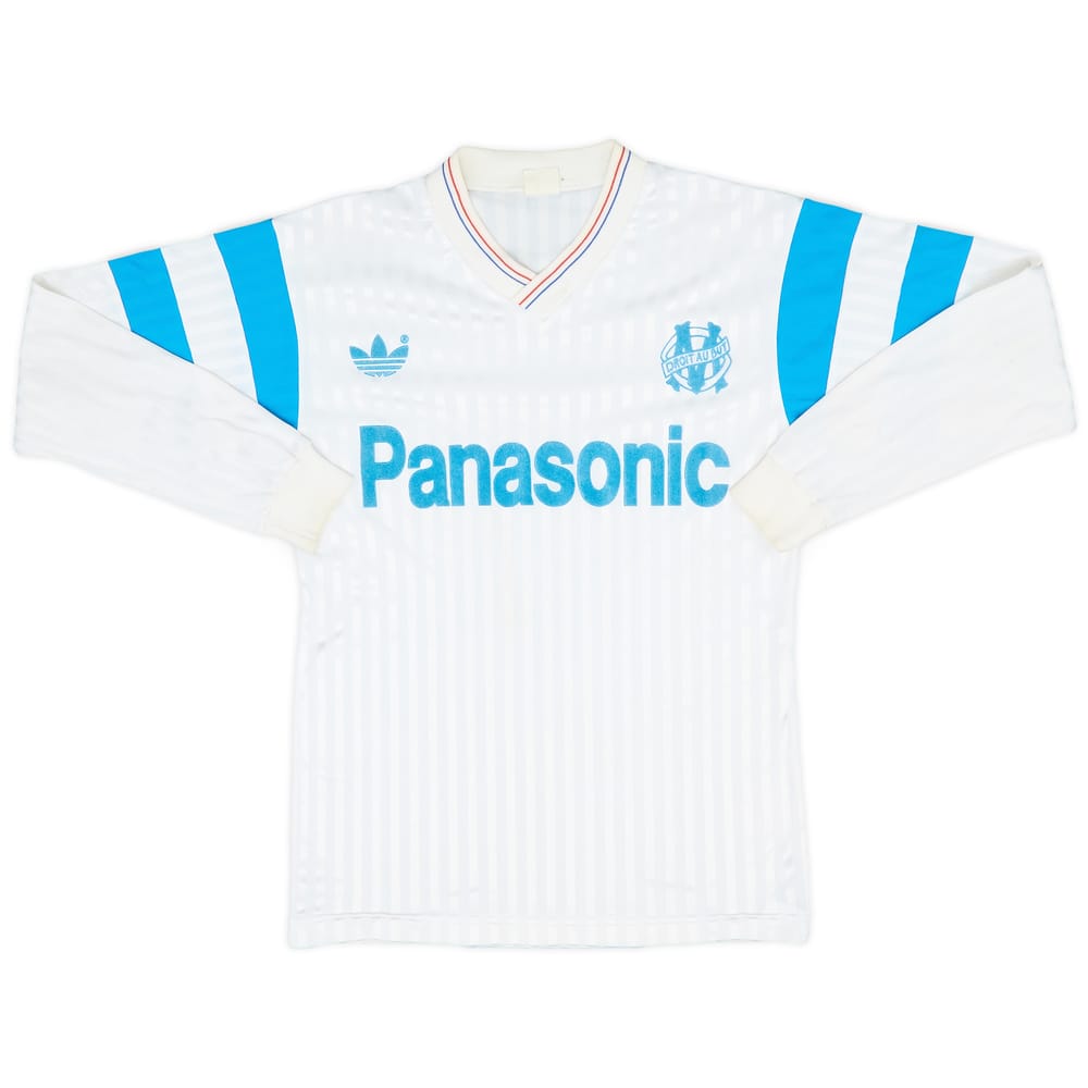1990-91 Olympique Marseille Home L/S Shirt - 8/10 - (S)