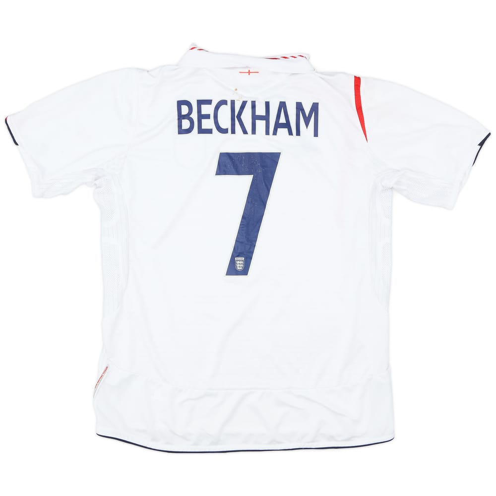 2005-07 England Home Shirt Beckham #7 - 5/10 - (L)