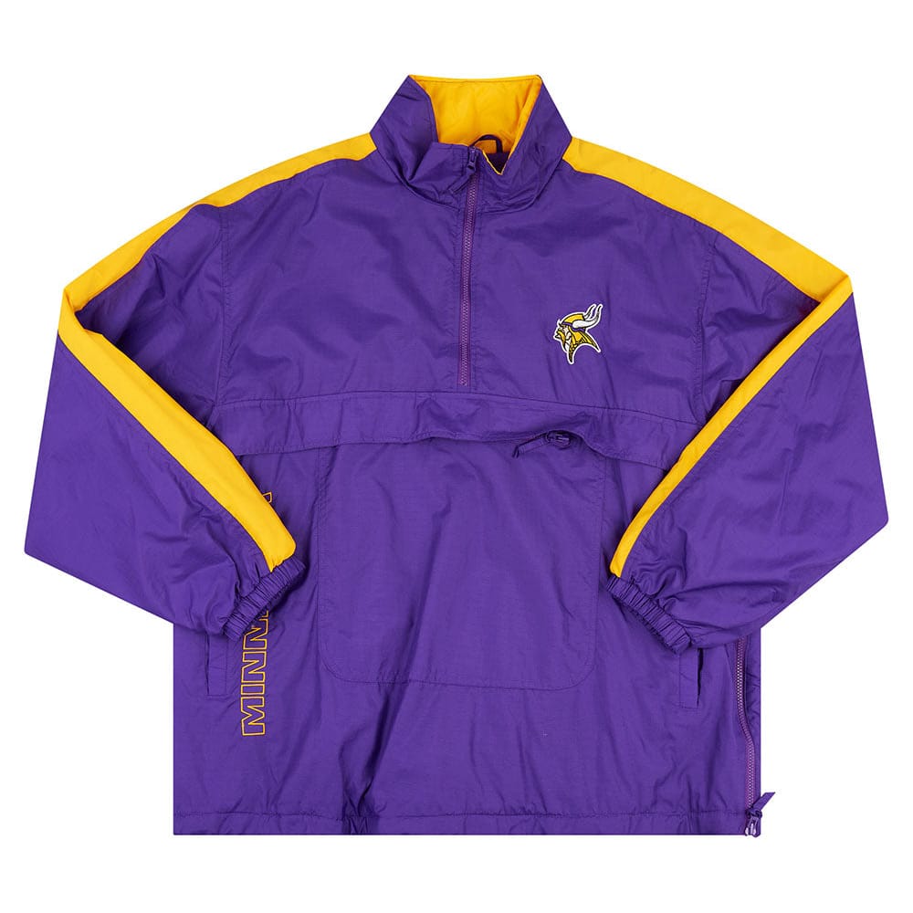 1990s Minnesota Vikings Logo Athletic 1/2 Zip Rain Coat XL