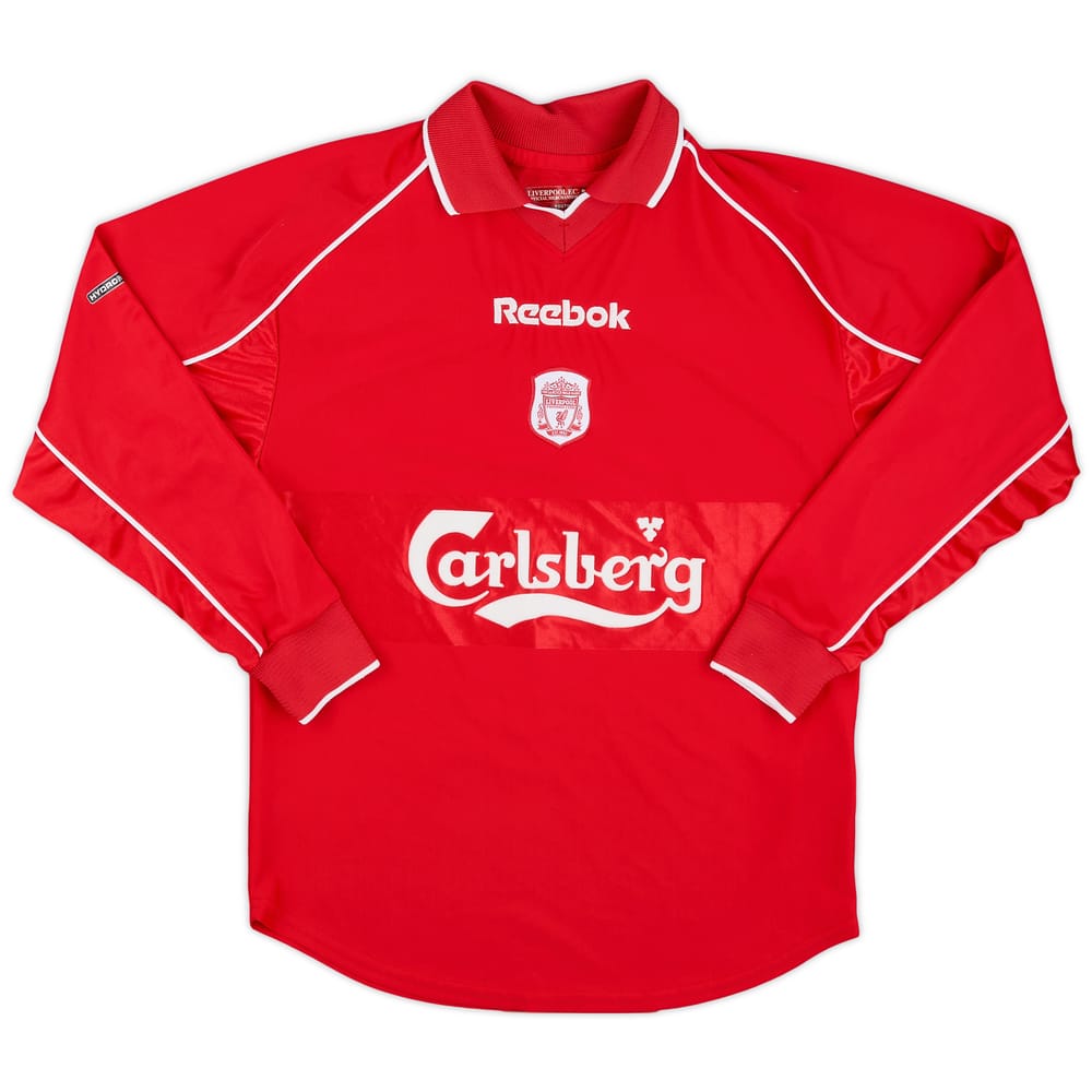 2000-02 Liverpool Home L/S Shirt - 8/10 - (Y)