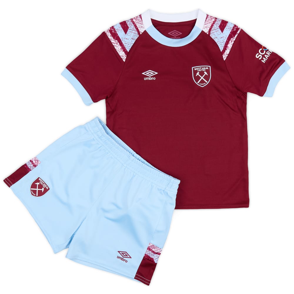 2022-23 West Ham Home Shirt & Shorts Kit (Little Kids)