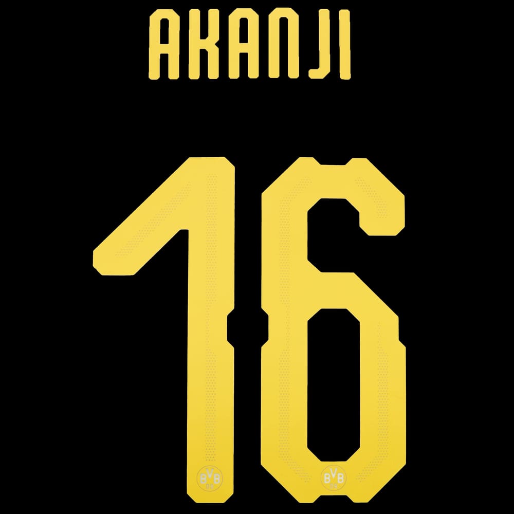 2018-19 Away/Third Dortmund Akanji #16 Name Set