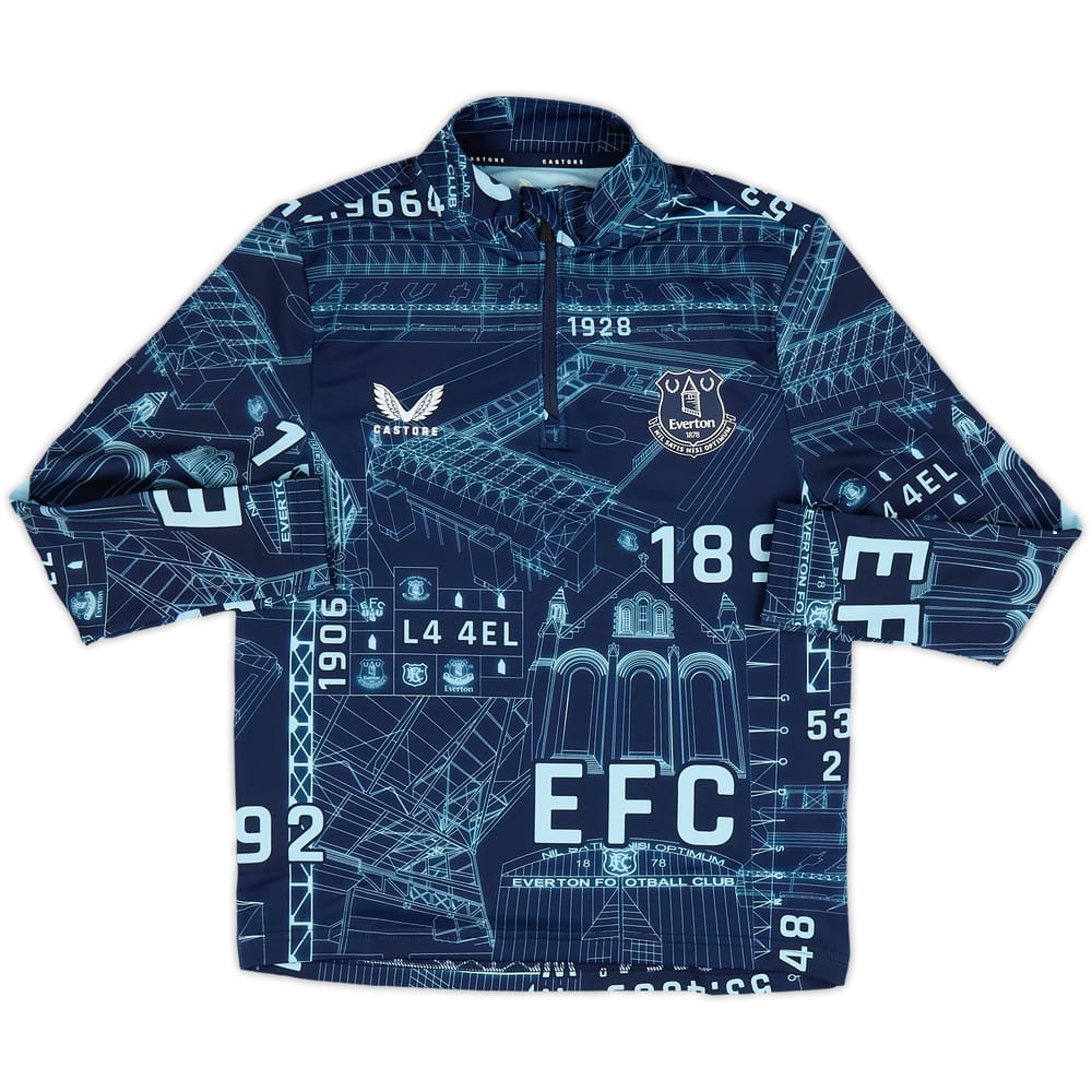 2024-25 Everton Castore Pre-Match 1/4 Zip Top (S.Kids)