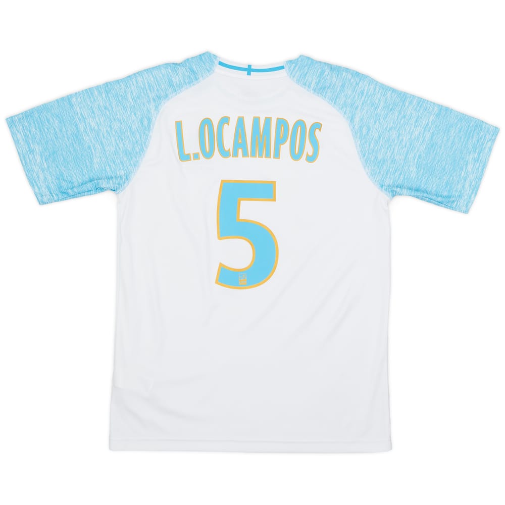 2018-19 Olympique Marseille Home Shirt L.Ocampos #5 - 6/10 - (M)