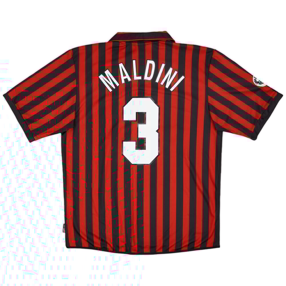 1999-00 AC Milan Centenary Home Shirt Maldini #3 (L)