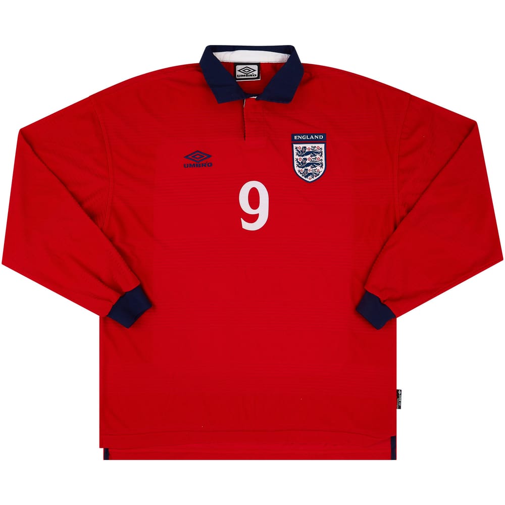 1999-01 England Match Issue Away L/S Shirt #9 (Shearer)