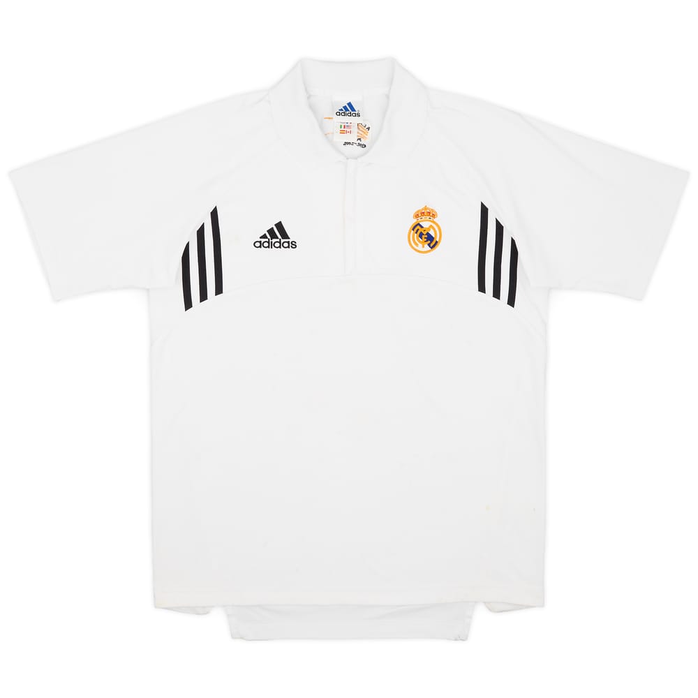 2001-02 Real Madrid adidas 1/4 Zip Polo - 5/10 - (S)