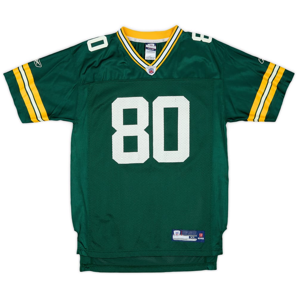 2007 Green Bay Packers Driver #80 Reebok On Field Home Jersey - 8/10 - (XL.Boys)