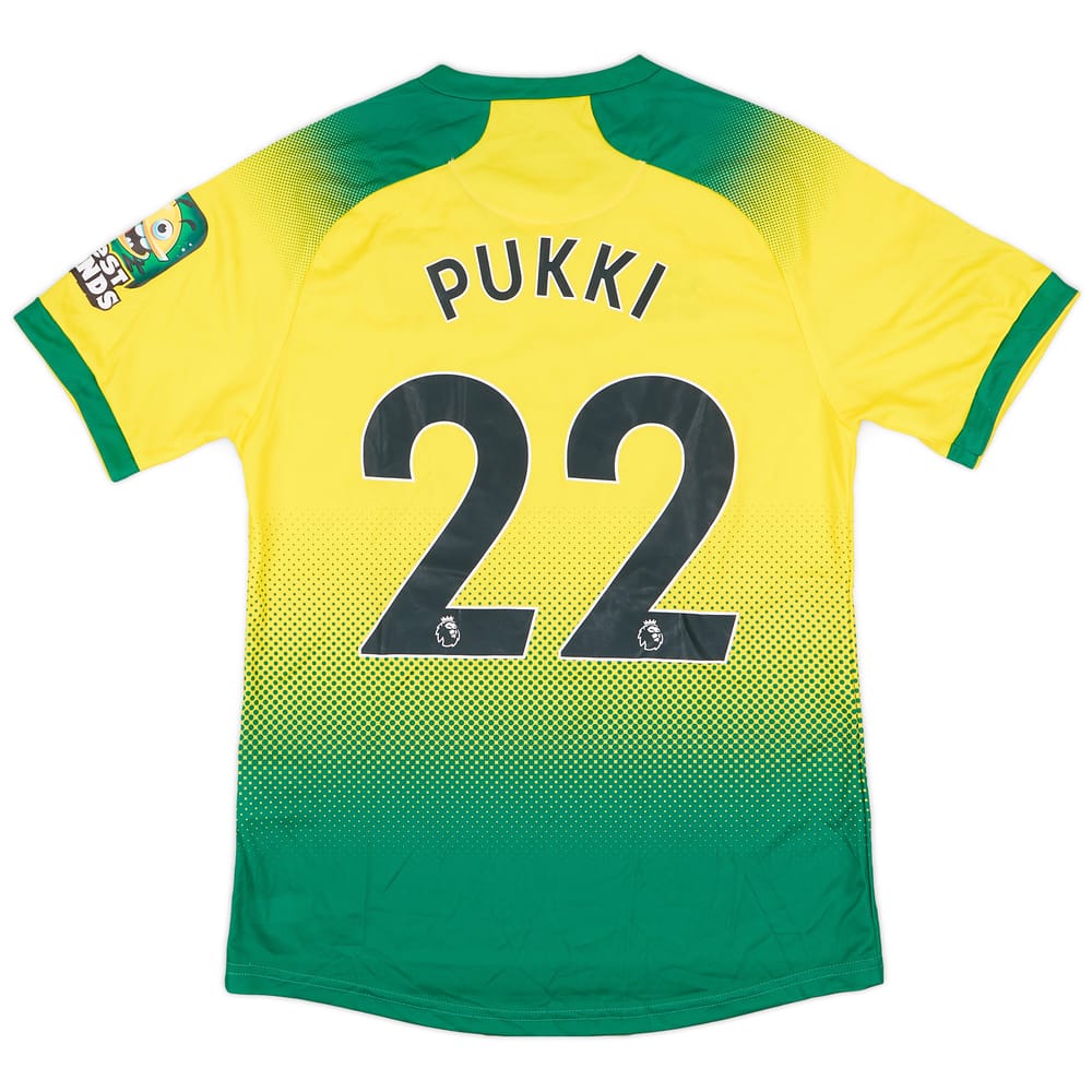 2019-20 Norwich Match Issue Home Shirt Pukki #22