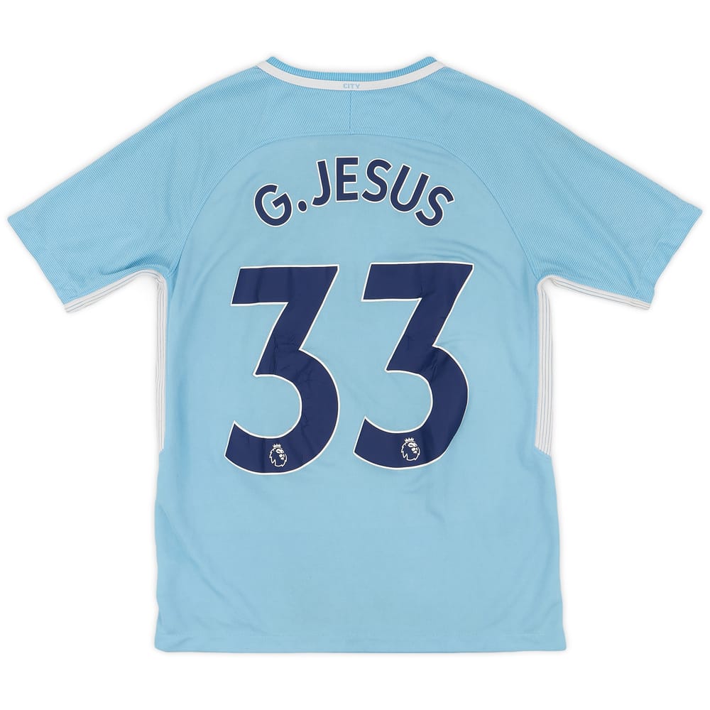2017-18 Manchester City Home Shirt G. Jesus #33 - 4/10 - (XL.Boys)