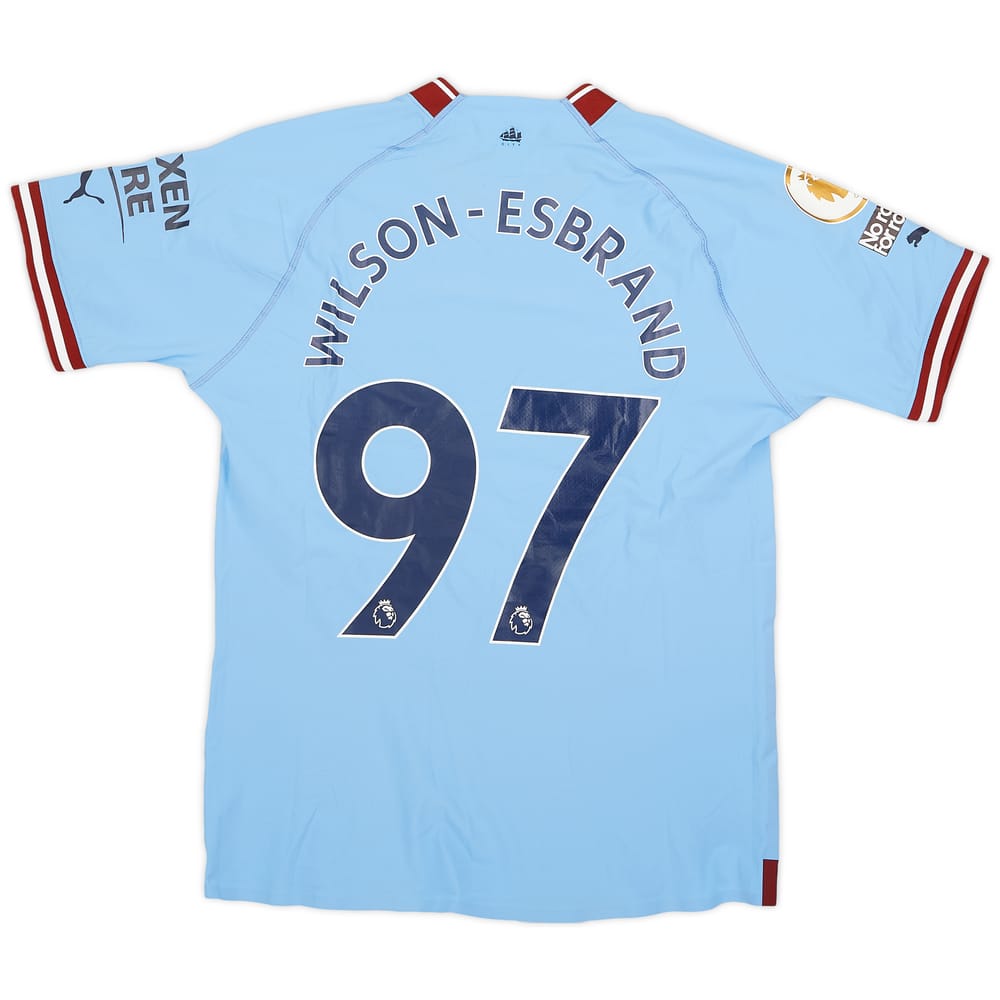 2022-23 Manchester City Match Issue Home Shirt Wilson-Esbrand #97