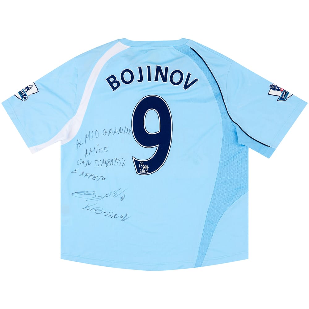 2008-09 Manchester City Match Issue Signed Home Shirt Bojinov #9
