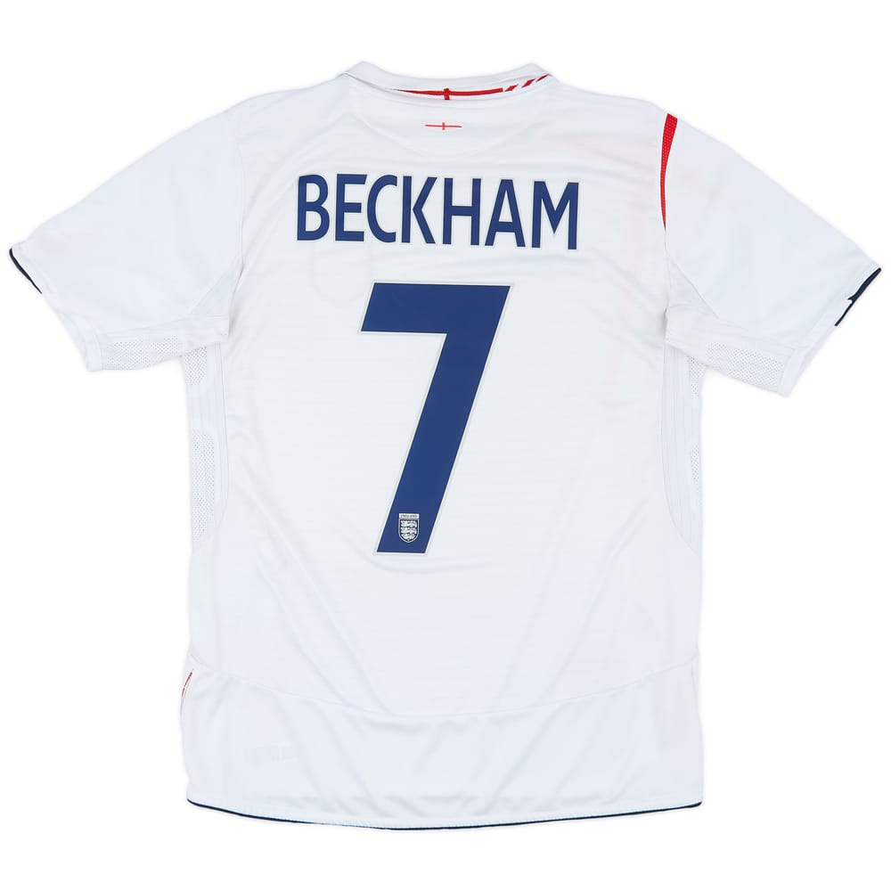 2005-07 England Home Shirt Beckham #7 - 6/10 - (M)